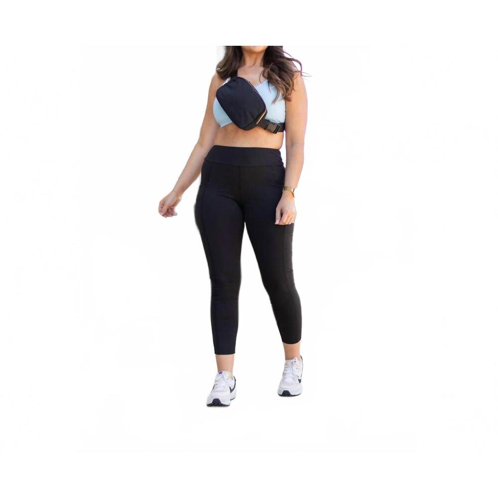 NEW JULIA ROSE shannon double pocket sculpting leggings in black